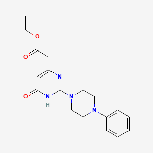 Ethyl [6-oxo-2-(4-phenylpiperazin-1-yl)-1,6-dihydropyrimidin-4-yl]acetate