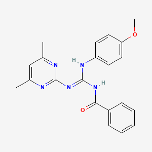 N-[(E)-[(4,6-DIMETHYLPYRIMIDIN-2-YL)AMINO][(4-METHOXYPHENYL)AMINO]METHYLIDENE]BENZAMIDE