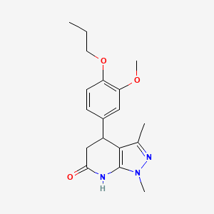 molecular formula C18H23N3O3 B5954469 4-(3-methoxy-4-propoxyphenyl)-1,3-dimethyl-1,4,5,7-tetrahydro-6H-pyrazolo[3,4-b]pyridin-6-one 