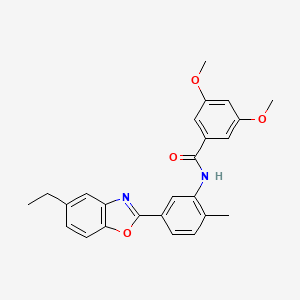 molecular formula C25H24N2O4 B5954499 N-[5-(5-ethyl-1,3-benzoxazol-2-yl)-2-methylphenyl]-3,5-dimethoxybenzamide 