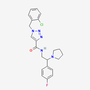 1-(2-chlorobenzyl)-N-[2-(4-fluorophenyl)-2-(1-pyrrolidinyl)ethyl]-1H-1,2,3-triazole-4-carboxamide