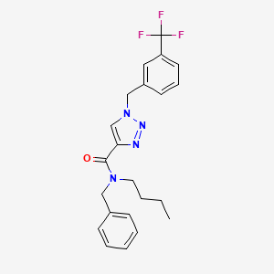 molecular formula C22H23F3N4O B5954525 N-benzyl-N-butyl-1-[3-(trifluoromethyl)benzyl]-1H-1,2,3-triazole-4-carboxamide 