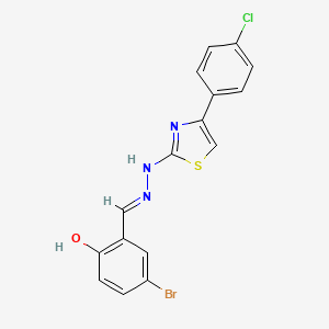 4-bromo-2-[(E)-{2-[4-(4-chlorophenyl)-1,3-thiazol-2-yl]hydrazinylidene}methyl]phenol