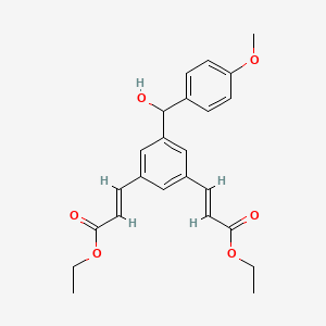 molecular formula C24H26O6 B595455 (2E,2'E)-Diethyl 3,3'-(5-(hydroxy(4-methoxyphenyl)methyl)-1,3-phenylene)diacrylate CAS No. 1261024-65-0