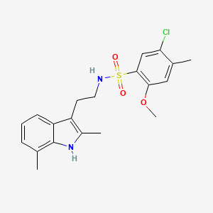 5-CHLORO-N-[2-(2,7-DIMETHYL-1H-INDOL-3-YL)ETHYL]-2-METHOXY-4-METHYLBENZENE-1-SULFONAMIDE