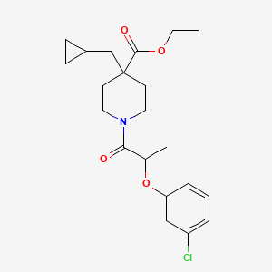 molecular formula C21H28ClNO4 B5954569 ethyl 1-[2-(3-chlorophenoxy)propanoyl]-4-(cyclopropylmethyl)-4-piperidinecarboxylate 