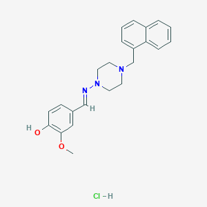 2-methoxy-4-({[4-(1-naphthylmethyl)-1-piperazinyl]imino}methyl)phenol hydrochloride