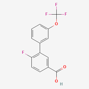 molecular formula C14H8F4O3 B595462 4-Fluoro-3-(3-trifluoromethoxyphenyl)benzoic acid CAS No. 1261831-44-0