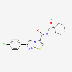 6-(4-chlorophenyl)-N-[(1-hydroxycyclohexyl)methyl]imidazo[2,1-b][1,3]thiazole-3-carboxamide