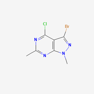 molecular formula C7H6BrClN4 B595463 3-Bromo-4-chloro-1,6-dimethyl-1H-pyrazolo[3,4-d]pyrimidine CAS No. 1276056-74-6