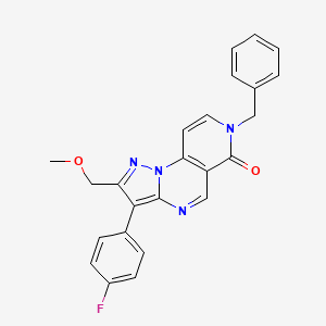 molecular formula C24H19FN4O2 B5954638 7-benzyl-3-(4-fluorophenyl)-2-(methoxymethyl)pyrazolo[1,5-a]pyrido[3,4-e]pyrimidin-6(7H)-one 