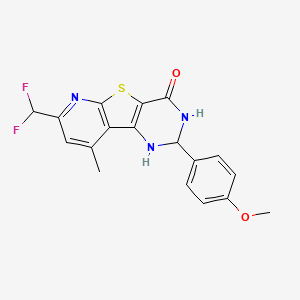 11-(difluoromethyl)-4-(4-methoxyphenyl)-13-methyl-8-thia-3,5,10-triazatricyclo[7.4.0.02,7]trideca-1(9),2(7),10,12-tetraen-6-one