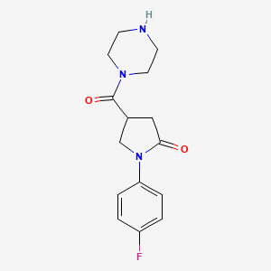 molecular formula C15H18FN3O2 B5954669 1-(4-FLUOROPHENYL)-4-(PIPERAZINOCARBONYL)-2-PYRROLIDINONE 