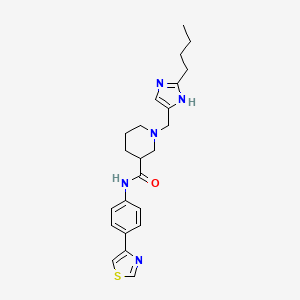 1-[(2-butyl-1H-imidazol-5-yl)methyl]-N-[4-(1,3-thiazol-4-yl)phenyl]piperidine-3-carboxamide