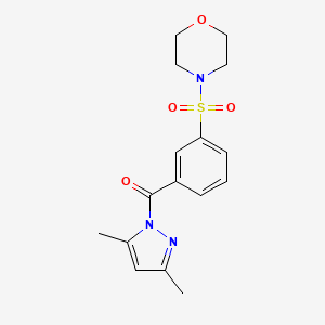 molecular formula C16H19N3O4S B5954707 4-({3-[(3,5-dimethyl-1H-pyrazol-1-yl)carbonyl]phenyl}sulfonyl)morpholine 