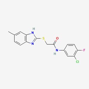 N~1~-(3-CHLORO-4-FLUOROPHENYL)-2-[(5-METHYL-1H-1,3-BENZIMIDAZOL-2-YL)SULFANYL]ACETAMIDE