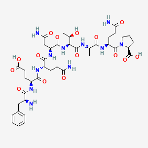molecular formula C40H59N11O15 B595472 H-Phe-glu-gln-asn-thr-ala-gln-pro-OH CAS No. 155893-22-4