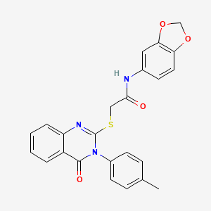 molecular formula C24H19N3O4S B5954723 N-(2H-1,3-benzodioxol-5-yl)-2-{[3-(4-methylphenyl)-4-oxo-3,4-dihydroquinazolin-2-yl]sulfanyl}acetamide CAS No. 438593-45-4