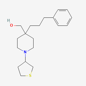 molecular formula C19H29NOS B5954737 [4-(3-phenylpropyl)-1-(tetrahydro-3-thienyl)-4-piperidinyl]methanol 