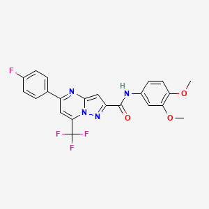 molecular formula C22H16F4N4O3 B5954760 N-(3,4-dimethoxyphenyl)-5-(4-fluorophenyl)-7-(trifluoromethyl)pyrazolo[1,5-a]pyrimidine-2-carboxamide 