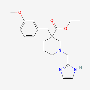 molecular formula C20H27N3O3 B5954763 ethyl 1-(1H-imidazol-2-ylmethyl)-3-(3-methoxybenzyl)-3-piperidinecarboxylate 