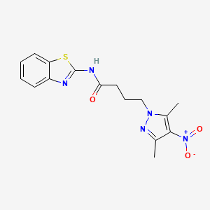 N-(1,3-benzothiazol-2-yl)-4-(3,5-dimethyl-4-nitro-1H-pyrazol-1-yl)butanamide