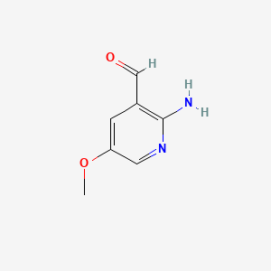 molecular formula C7H8N2O2 B595479 2-Amino-5-methoxynicotinaldehyde CAS No. 1211537-12-0