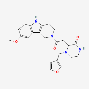 molecular formula C23H26N4O4 B5954793 4-(3-furylmethyl)-3-[2-(8-methoxy-1,3,4,5-tetrahydro-2H-pyrido[4,3-b]indol-2-yl)-2-oxoethyl]-2-piperazinone 