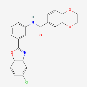 molecular formula C22H15ClN2O4 B5954807 N-[3-(5-chloro-1,3-benzoxazol-2-yl)phenyl]-2,3-dihydro-1,4-benzodioxine-6-carboxamide 