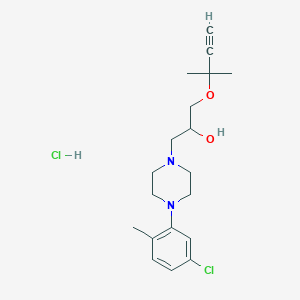 1-[4-(5-Chloro-2-methylphenyl)piperazin-1-yl]-3-(2-methylbut-3-yn-2-yloxy)propan-2-ol;hydrochloride