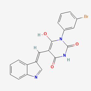 molecular formula C19H12BrN3O3 B5954812 (5E)-1-(3-bromophenyl)-5-(1H-indol-3-ylmethylidene)pyrimidine-2,4,6(1H,3H,5H)-trione CAS No. 340318-54-9