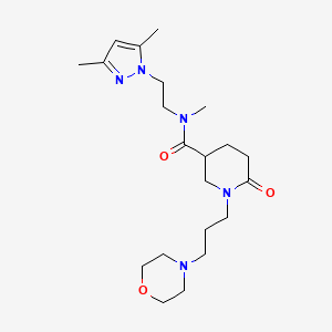 N-[2-(3,5-dimethyl-1H-pyrazol-1-yl)ethyl]-N-methyl-1-[3-(4-morpholinyl)propyl]-6-oxo-3-piperidinecarboxamide