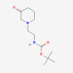 molecular formula C12H22N2O3 B595484 N-Boc-1-(2-amino-ethyl)-piperidin-3-one CAS No. 1337882-51-5