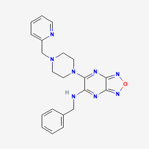 molecular formula C21H22N8O B5954846 N-benzyl-6-[4-(2-pyridinylmethyl)-1-piperazinyl][1,2,5]oxadiazolo[3,4-b]pyrazin-5-amine 