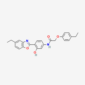 molecular formula C25H24N2O4 B5954866 N-[4-(5-ethyl-1,3-benzoxazol-2-yl)-3-hydroxyphenyl]-2-(4-ethylphenoxy)acetamide 