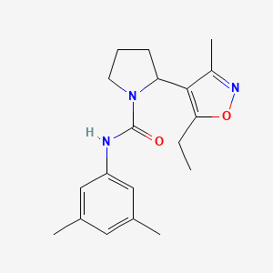 molecular formula C19H25N3O2 B5954874 N-(3,5-dimethylphenyl)-2-(5-ethyl-3-methyl-1,2-oxazol-4-yl)pyrrolidine-1-carboxamide 