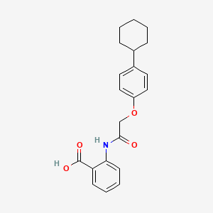 molecular formula C21H23NO4 B5954881 2-{[(4-cyclohexylphenoxy)acetyl]amino}benzoic acid 