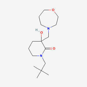 1-(2,2-dimethylpropyl)-3-hydroxy-3-(1,4-oxazepan-4-ylmethyl)-2-piperidinone