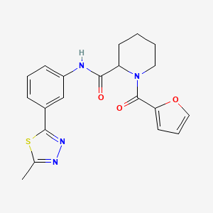 molecular formula C20H20N4O3S B5954914 1-(2-furoyl)-N-[3-(5-methyl-1,3,4-thiadiazol-2-yl)phenyl]-2-piperidinecarboxamide 