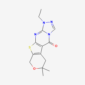 12-ethyl-4,4-dimethyl-5-oxa-8-thia-10,12,13,15-tetrazatetracyclo[7.7.0.02,7.011,15]hexadeca-1(9),2(7),10,13-tetraen-16-one