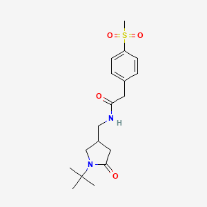 N-[(1-tert-butyl-5-oxo-3-pyrrolidinyl)methyl]-2-[4-(methylsulfonyl)phenyl]acetamide