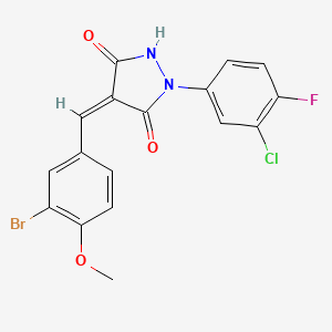 (4Z)-4-[(3-bromo-4-methoxyphenyl)methylidene]-1-(3-chloro-4-fluorophenyl)pyrazolidine-3,5-dione