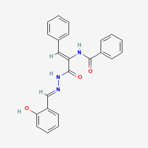 N-[(Z)-3-[(2E)-2-[(2-hydroxyphenyl)methylidene]hydrazinyl]-3-oxo-1-phenylprop-1-en-2-yl]benzamide