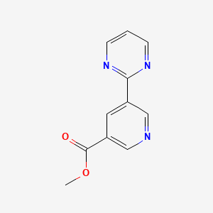 molecular formula C11H9N3O2 B595495 Methyl 5-(pyrimidin-2-yl)pyridine-3-carboxylate CAS No. 1237518-65-8