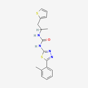 molecular formula C17H18N4OS2 B5954986 1-[5-(2-methylphenyl)-1,3,4-thiadiazol-2-yl]-3-(1-thiophen-2-ylpropan-2-yl)urea 