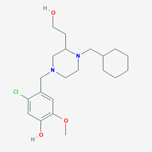 molecular formula C21H33ClN2O3 B5954991 5-chloro-4-{[4-(cyclohexylmethyl)-3-(2-hydroxyethyl)-1-piperazinyl]methyl}-2-methoxyphenol 