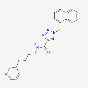 molecular formula C22H21N5O2 B5954998 1-(1-naphthylmethyl)-N-[3-(3-pyridinyloxy)propyl]-1H-1,2,3-triazole-4-carboxamide 