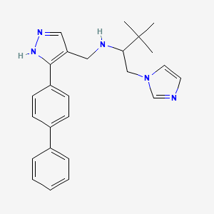 1-imidazol-1-yl-3,3-dimethyl-N-[[5-(4-phenylphenyl)-1H-pyrazol-4-yl]methyl]butan-2-amine