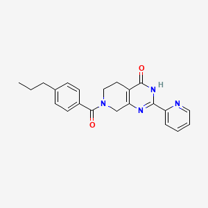 molecular formula C22H22N4O2 B5955018 7-(4-propylbenzoyl)-2-pyridin-2-yl-5,6,7,8-tetrahydropyrido[3,4-d]pyrimidin-4(3H)-one 