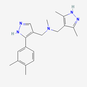 1-[5-(3,4-dimethylphenyl)-1H-pyrazol-4-yl]-N-[(3,5-dimethyl-1H-pyrazol-4-yl)methyl]-N-methylmethanamine